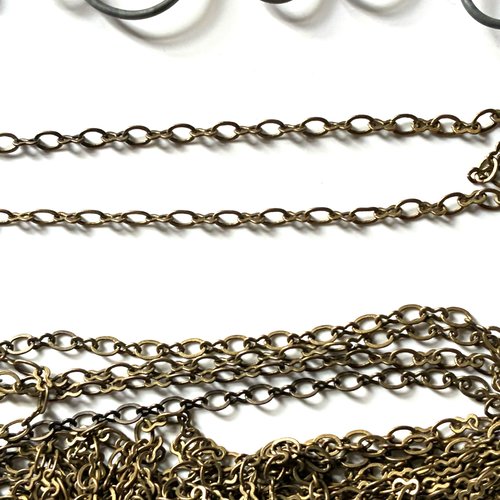 90 cm de chaîne maille ovale 2mm bronze