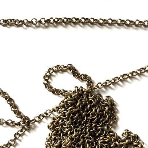 3m de chaîne maille ronde 2mm bronze