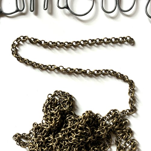 2,15m de chaîne maille ronde 2mm bronze
