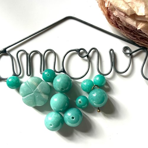 11 perles en amazonite