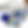 20 perles en verre dans les tons de bleus assortiment