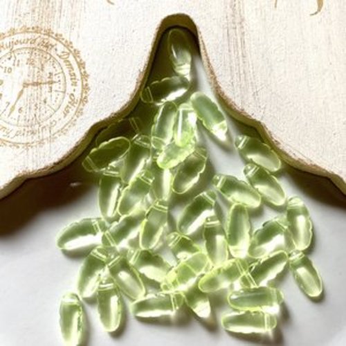 30 perles en verre jaune