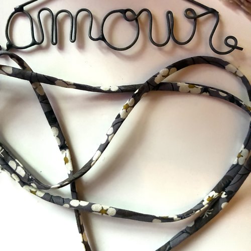 Cordon liberty en 0,5 cm mitsi gris foncé x85cm