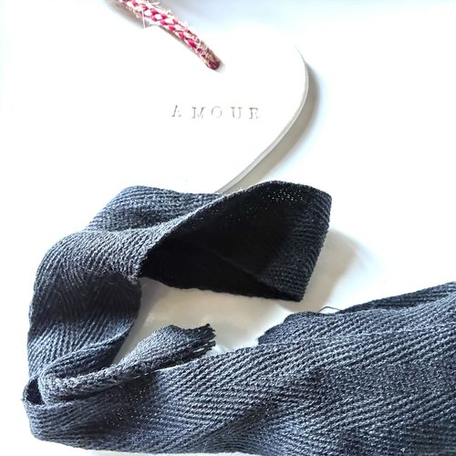 Ruban noir en coton 190cmx3cm