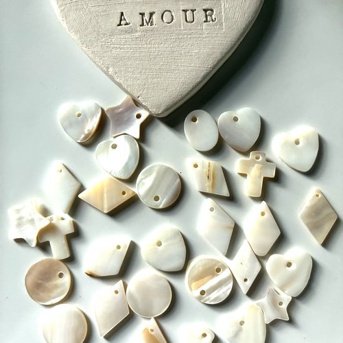 Perles sequins en nacre percées x30