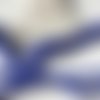2x40cm de cordons en satin bleu tressés 