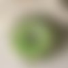 Cabochon fleur en plexi vert et argenté x1 ex 