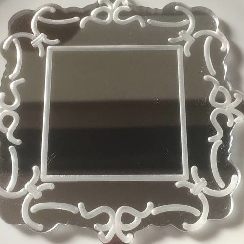 Miroir carré avec frise 10,5cm spécial décor 