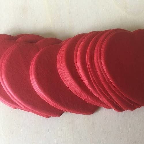 Lot de 100 coeurs en papier fin rouge 5 cm décor de table 
