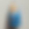 Pendentif poupée russe en bois bleu x1
