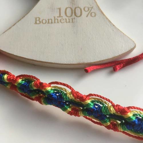 Bracelet cordons satin tressé à customiser en multicolore 
