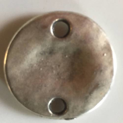 Bouton en métal argenté deux trous 