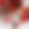 Kit de décoration de noël coeurs et ourson en rouge petit panier osier 