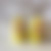 Poupées russes en bois en jaune x2