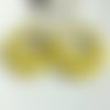 Duo de pendentifs créoles en bois en jaune 
