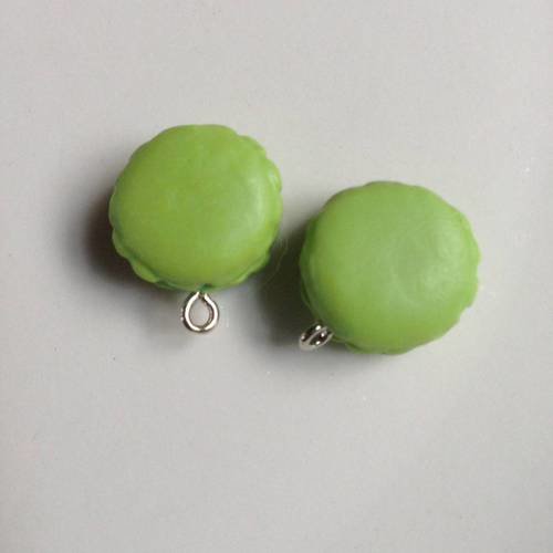 Duo de pendentifs à piquots macarons en vert