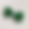 Duo de perles têtes de bouddha en howlite en vert 