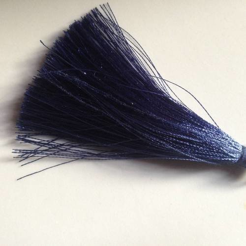 Pompon fils de soie synthétique bleu-gris 7cm 