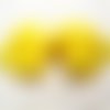 Brandebourg en passementerie modèle jaune avec perles blanches