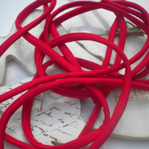 Cordon-lacet élastique en rouge x1m 