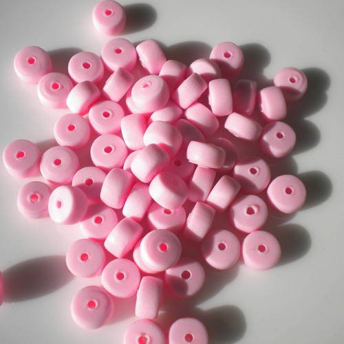 Lot de dix perles rondes en rose 