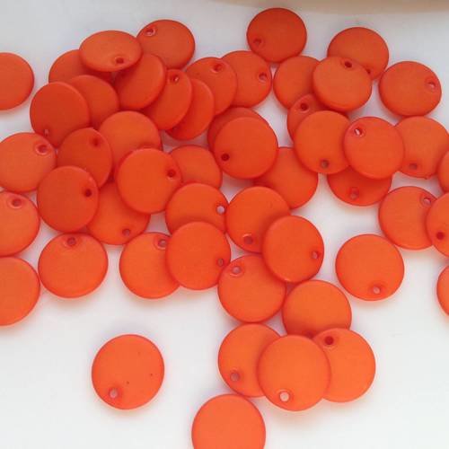 Lot de dix perles sequins en orange 