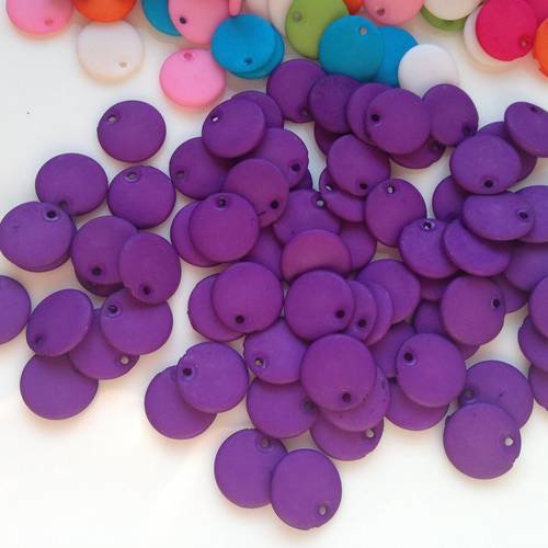 Lot de dix perles sequins en violet 