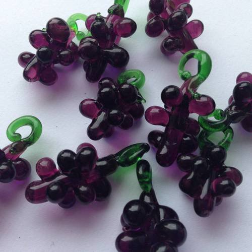 Pendentif en verre grappe de raisins x1 exemplaire 