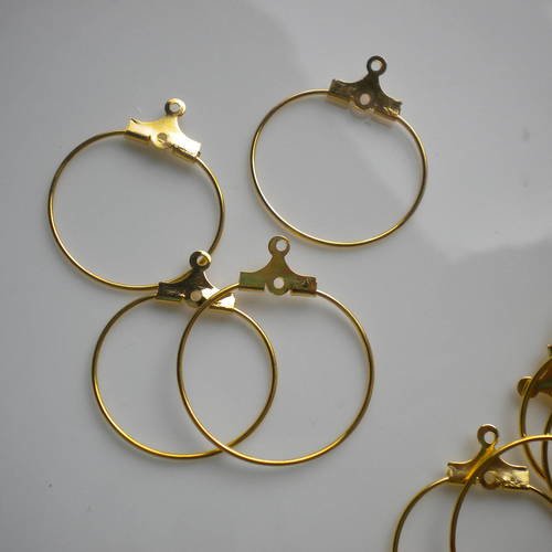 Boucles d'oreilles créoles en métal doré 5 cm x2