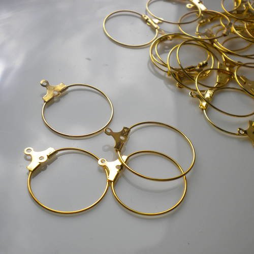 Boucles d'oreilles créoles en métal doré 3 cm x2