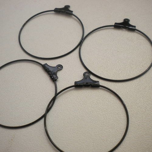Boucles d'oreilles créoles en métal noir 4,5 cm x4