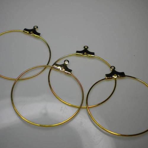 Boucles d'oreilles créoles en métal doré 4 cm x4 