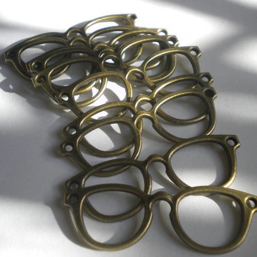 Pendentif lunettes en bronze percé deux trous