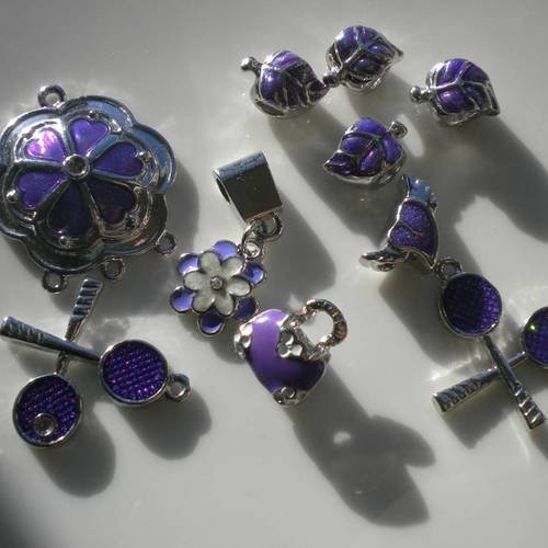 Perles en métal et époxy x 10 