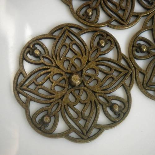 Pendentif en bronze rosace mandala 