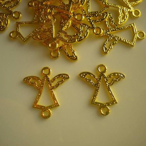 Duo de breloques anges en métal doré