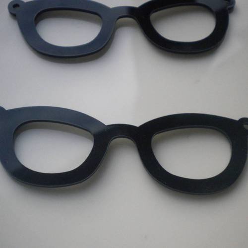Pendentif lunettes synthétique noir 