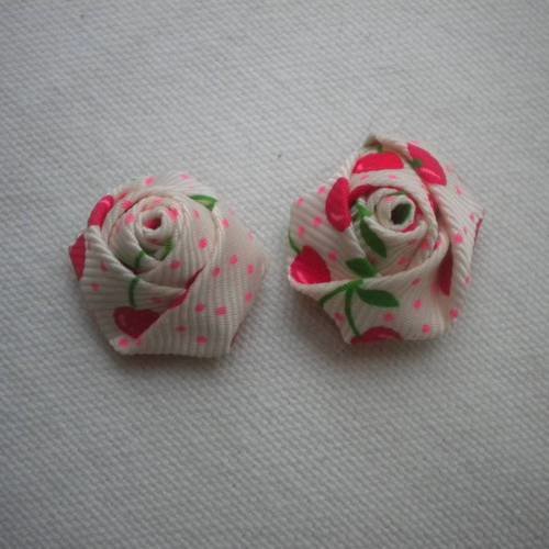 Duo de roses en coton imprimé cerises