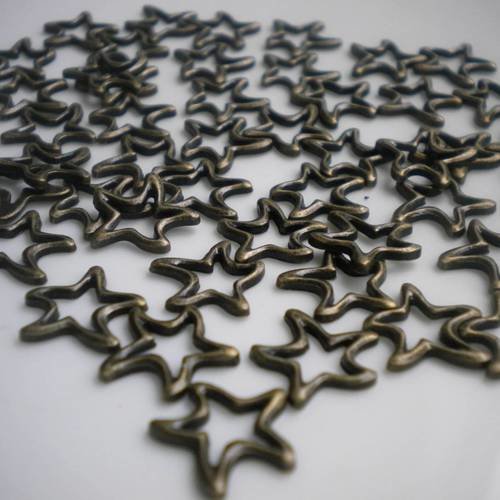 Lot de 10 breloques étoiles de mer bronze