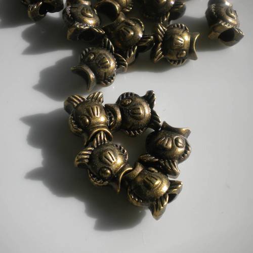 Perles bronze poissons x5