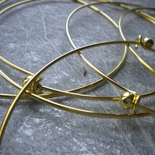 Collier jonc tour de cou rigide en métal doré x1