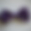 Grand noeud satin en violet longueur 9 cm