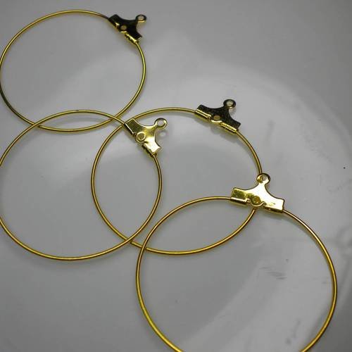 Boucles d'oreilles créoles en métal doré 3 cm x4
