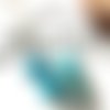 4 perles en verre en bleu et turquoise à motifs