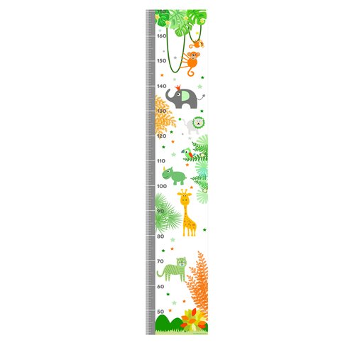 Toise Decoration Murale Pour Chambre D Enfant Theme Jungle Ton Vert Et Orange Un Grand Marche