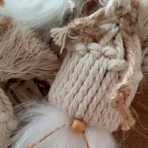 Porte-clé gnomes d'hiver gnomignon bonnet beige