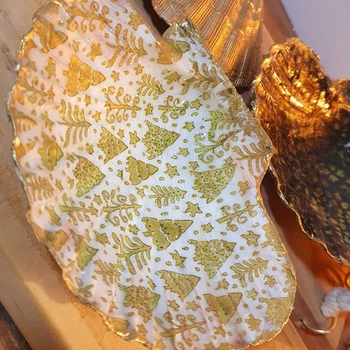 Coquille vide-poches décorée thème noel