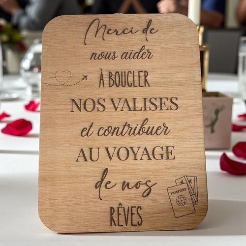 Pancarte voyage de noces
