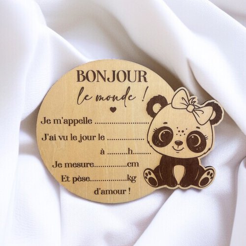 Carte de naissance panda