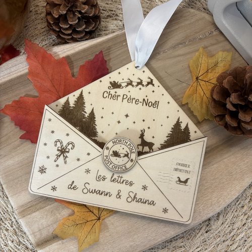 Enveloppe en bois de noël